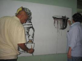 Pintando con Fabelo.