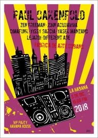 Cartel para el concierto de Paul Oakenfold, serigrafia, 70 x 50 cm, 2018.