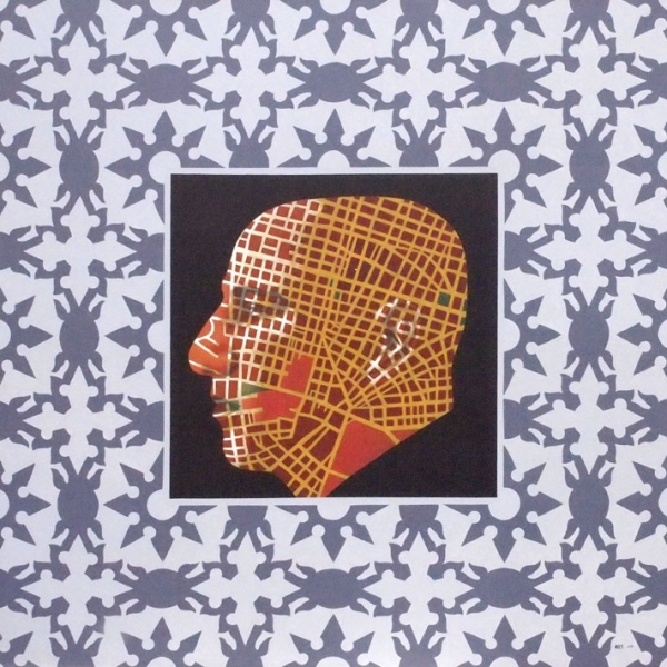 Un punto blanco en el mapa,  AcrÃ­lico s/ lienzo, 125 x 125 cm, 2014