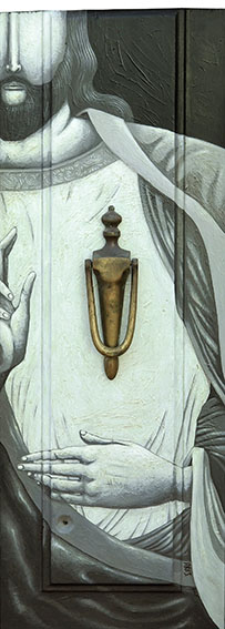 Cristo, acrilico y metal s/ madera, 2017 (col. privada)