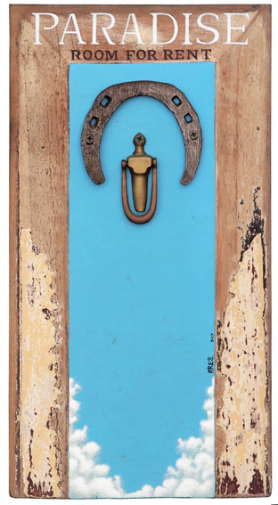 Paradise, acrilico y metal s/ madera, 2017 (col. privada)