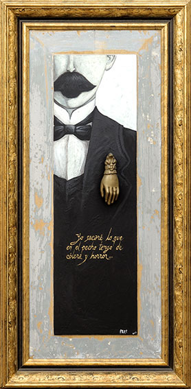 Marti, acrilico y metal s/ madera, 2017