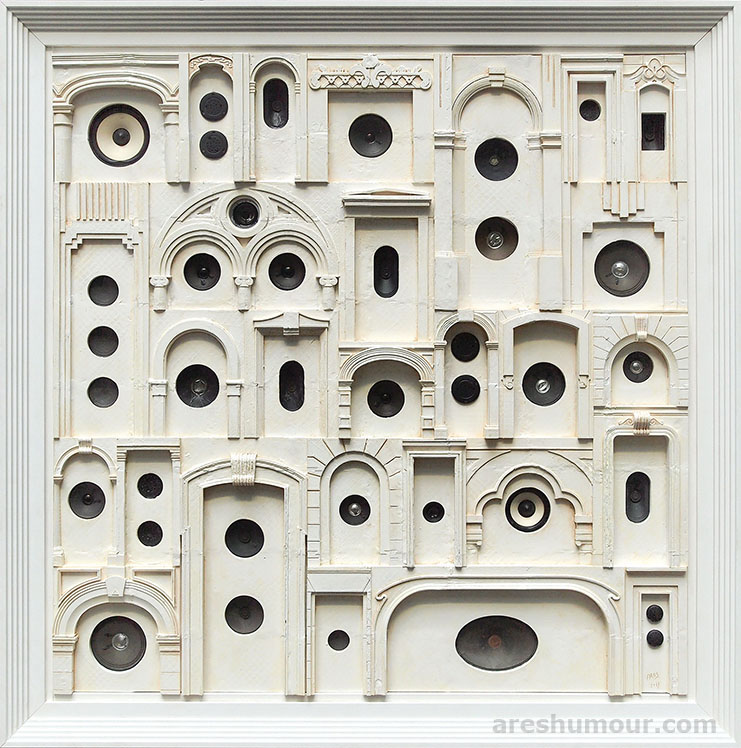 Una Habana para Xiomara; impresion 3D, bocinas, esmalte y oleo; 2019.