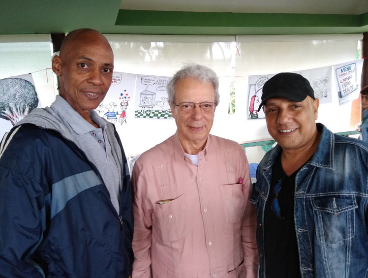 Con Frei Betto y el colega Laz en proyecto con FAO, 2020.